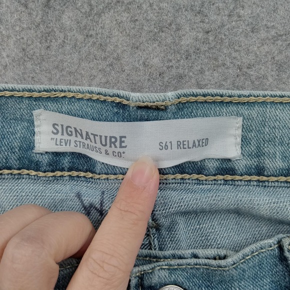 Levi S61 Jeans Men 33x30 Signature‎ Strauss Work Blue Relax Straight Distressed - Picture 5 of 13